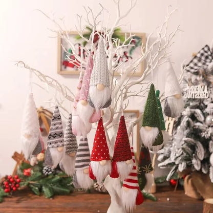 Cozy Christmas Gnome Trio – Plush Ornaments