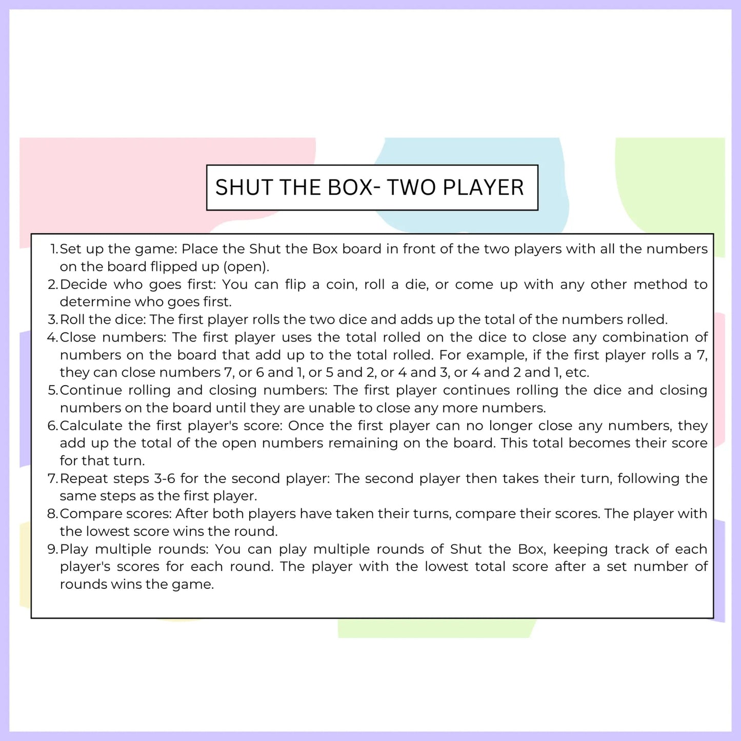 Shut the Box™ - Travel Game