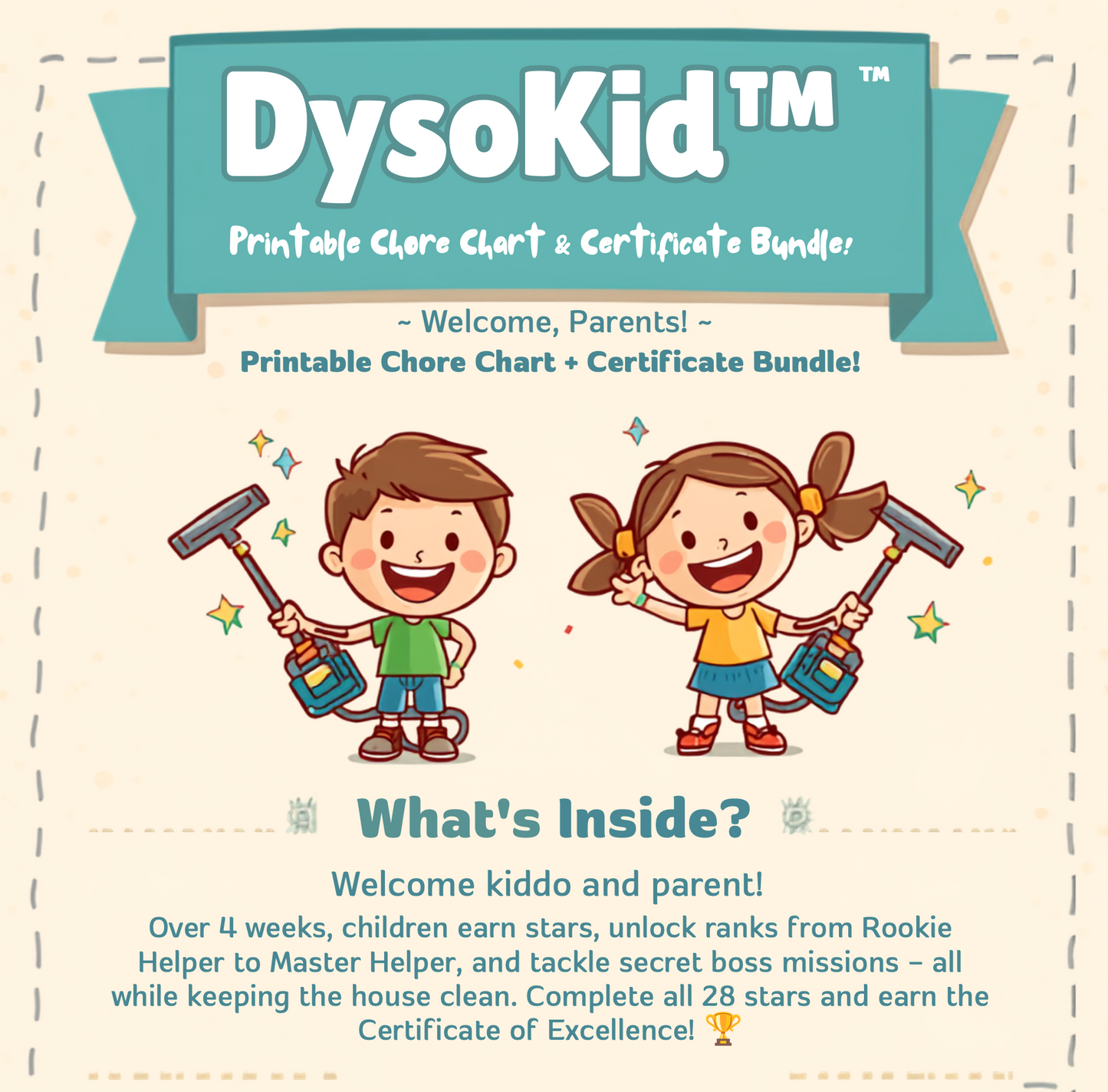 DysoKid™ - Printable Chore Chart + Certificate Bundle
