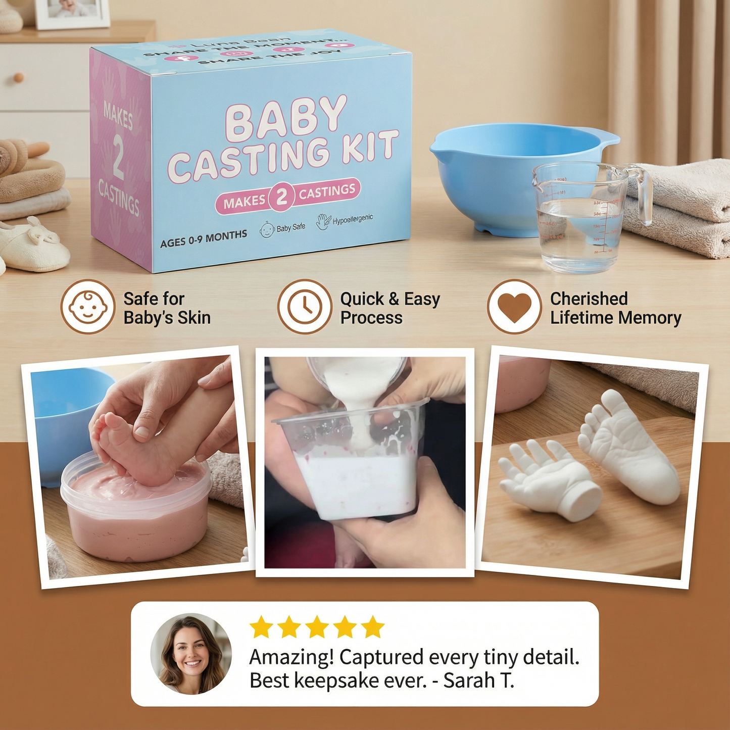 TinyTreasures™ - Baby Hand & Footprint Keepsake Kit